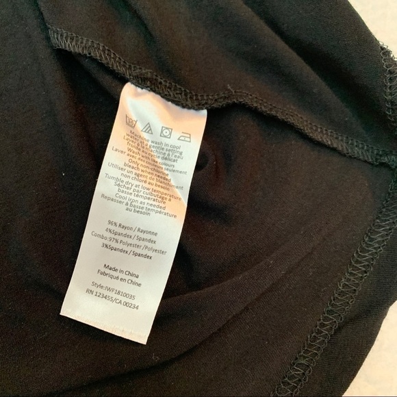 𝅺ISAAC Mizrahi🖤Black Long Sleeve Top Crossover Front Size S - Picture 8 of 9